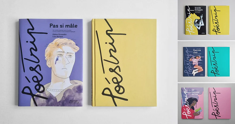 Identité visuelle de la collection Poéstrip Chez Nathan Bande Dessinée