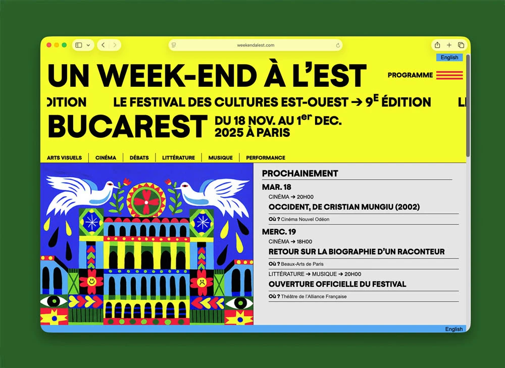 Sites Internet pour le festival Un Week-end à l'Est